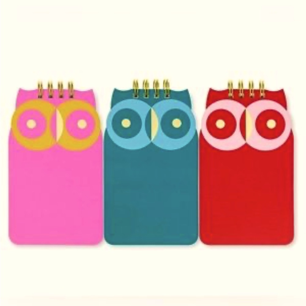 Kate Spade Owl Notebooks Set of 3 Notepads Work from Home Office Supplies NWT